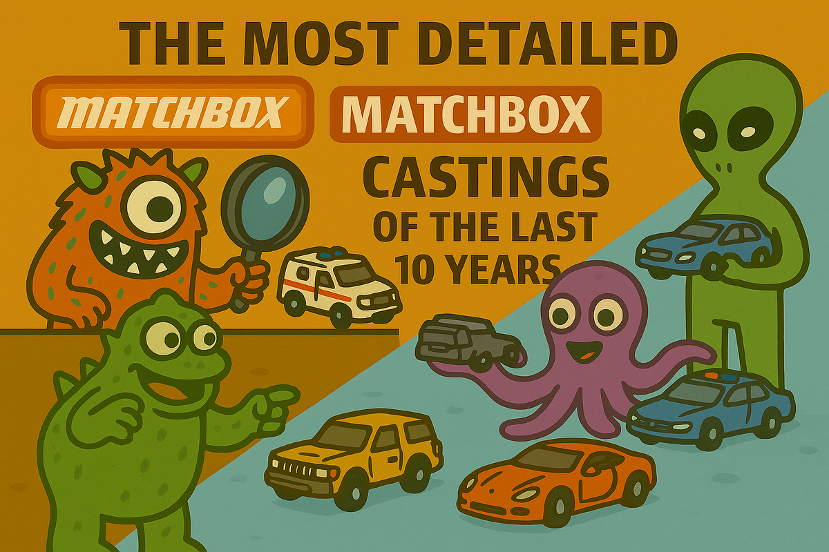 Editorial illustration for comparing detail on Matchbox models