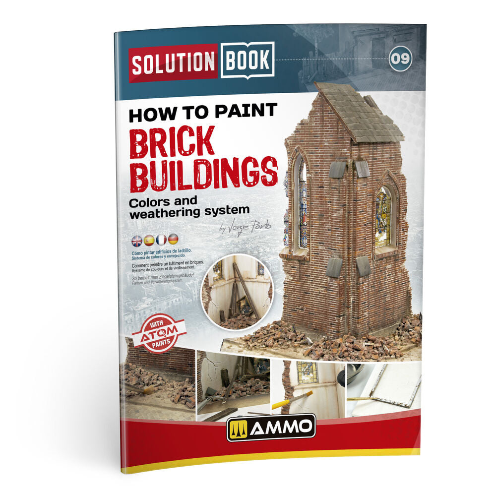 AMMO A.MIG-6510 How to Paint Brick Buildings Solution Book 09 multilingual cover