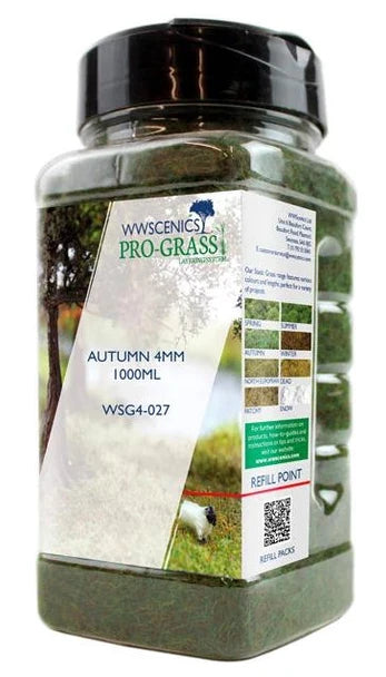 WWScenics 4mm Autumn Static Grass 1000ml Canister — exact WWScenics product image