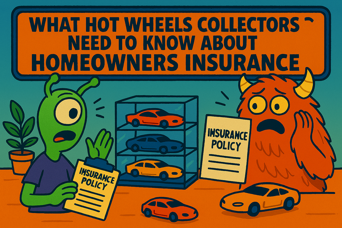 Guide artwork for reviewing homeowners policy wording for a Hot Wheels collection
