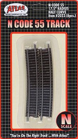 Atlas N Scale Code 55 17.5-Inch Radius Half Curve Track – 2023