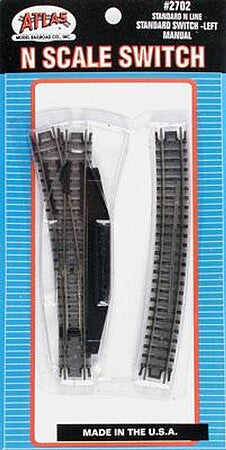 Atlas N Scale Standard Left Manual Switch – 2702