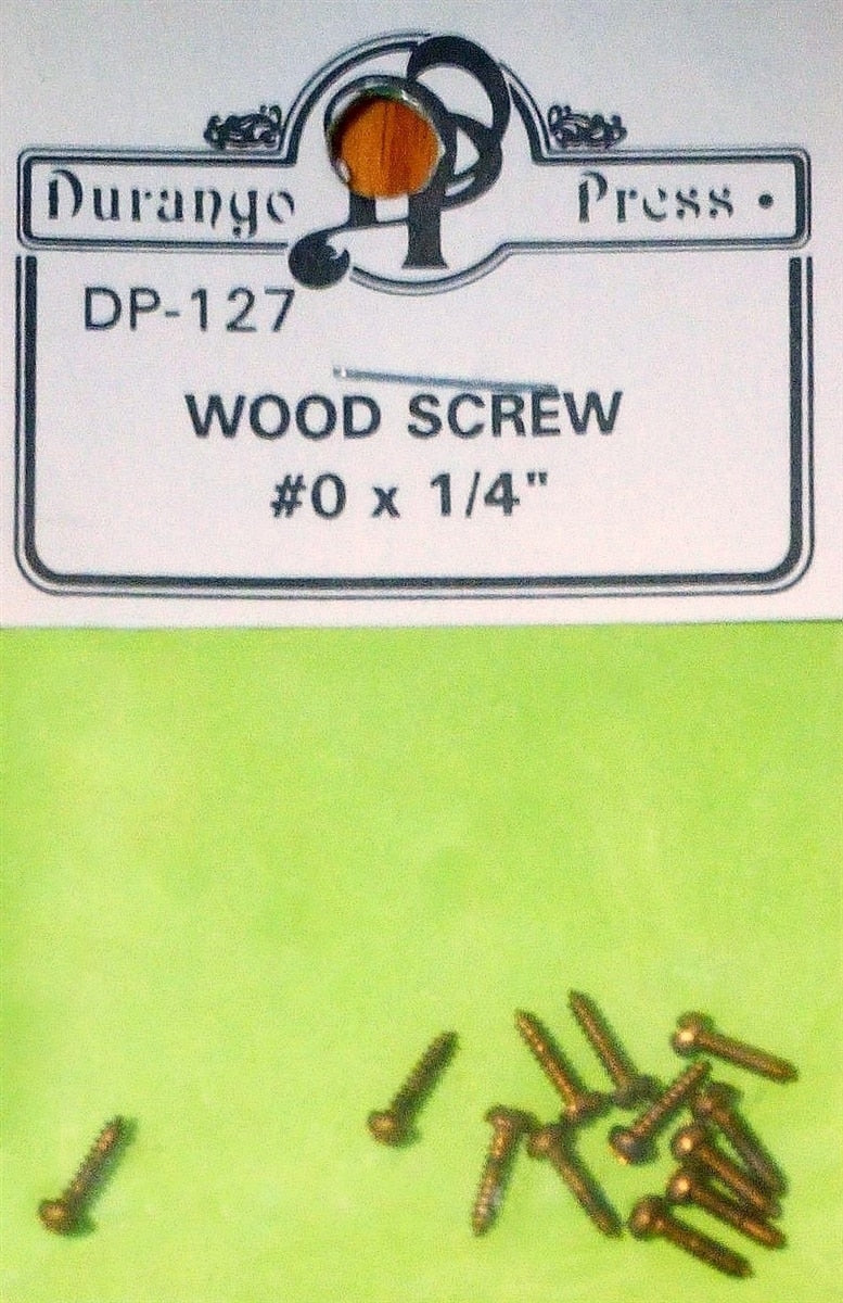 Durango Press 127 Wood Truck Screws #0 x 1/4 Inch — HO Scale 12-Pack