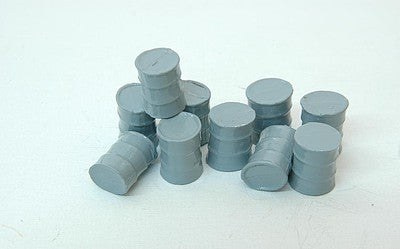 Durango Press HO Scale 55-gallon steel drums, ten white-metal castings