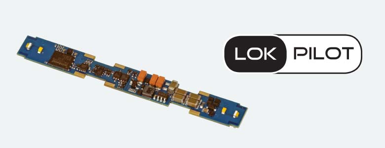 ESU 59721 LokPilot 5 micro DCC Direct decoder board, angled product view.