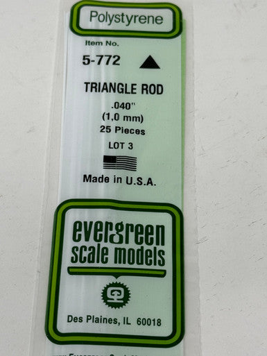 Evergreen Scale Models 5-772 .040 Triangle Rod 25-Pack product image