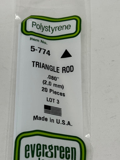 Evergreen Scale Models 5-774 .080 Triangle Rod 20-Pack product image