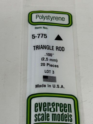Evergreen Scale Models 5-775 .100 Triangle Rod 20-Pack product image