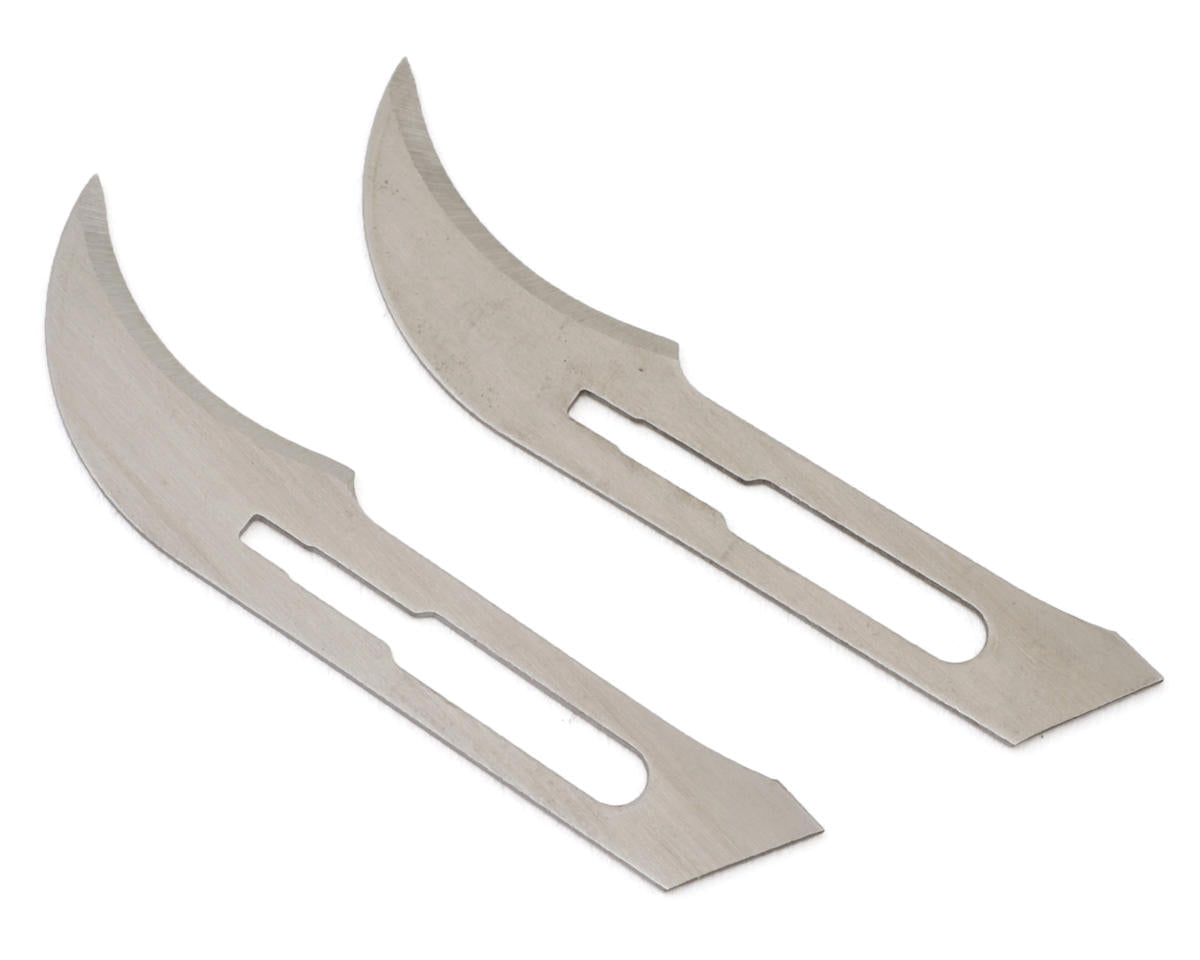 Two exact Excel No.12 crescent-shaped stainless steel replacement blades
