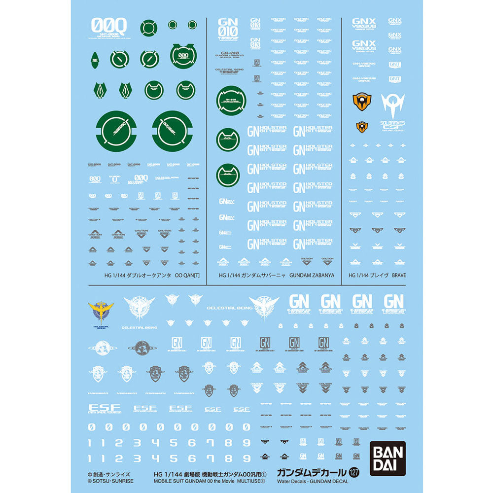 GD-127 Mobile Suit Gundam 00 The Movie 1 Decal — exact product view