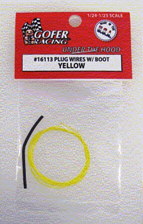 Gofer Racing Decals Plug Wires with Boot (Yellow) #16113 - product image
