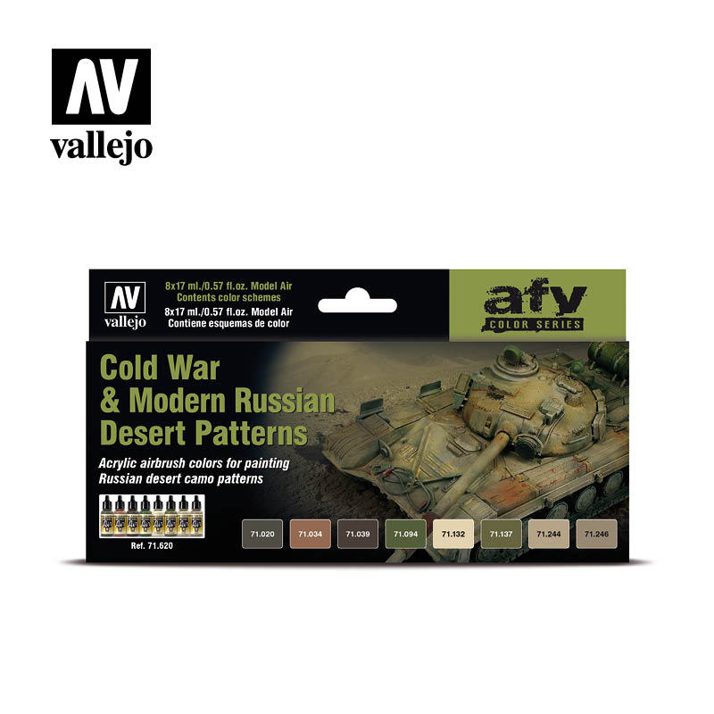 Vallejo Model Air 71.620 Cold War & Modern Russian Desert Patterns Paint Set