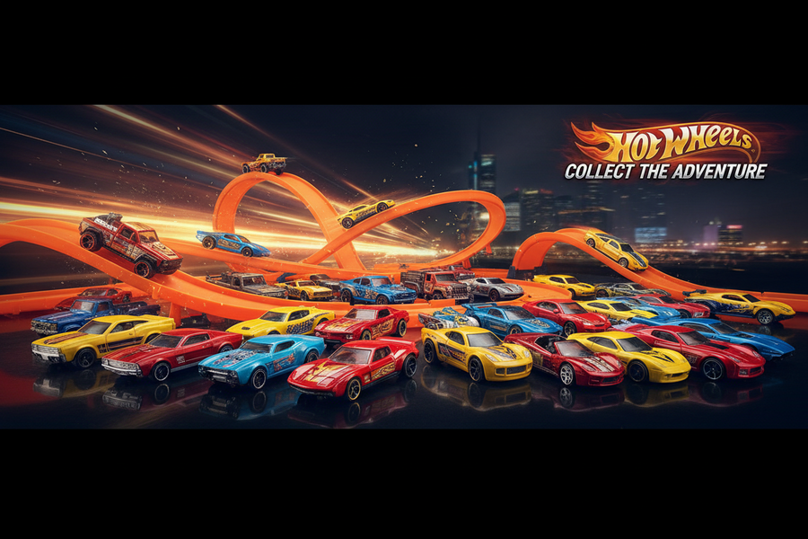 Editorial illustration for comparing Hot Wheels collections across countries