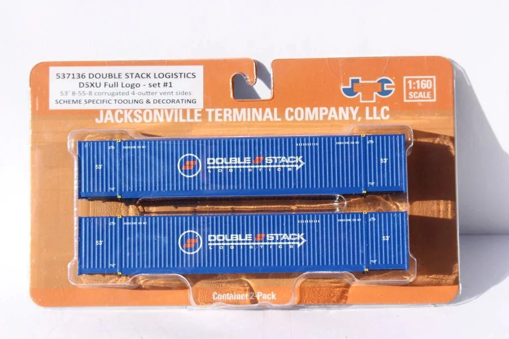 Jacksonville Terminal N Scale Double Stack Logistics 53' High Cube Containers - JTC 537136 — exact product reference