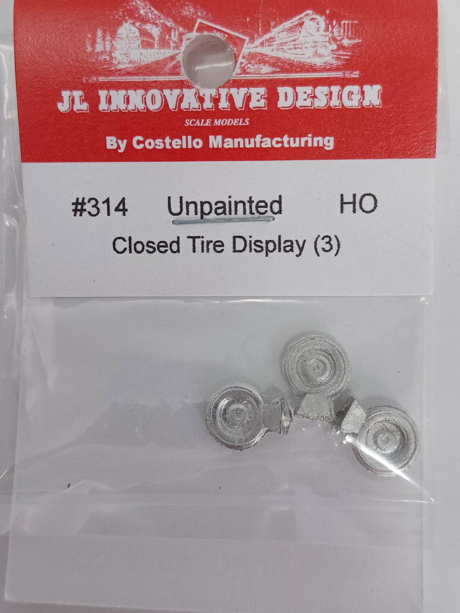 JL Innovative Design HO 314 Closed Tire Display, Unpainted (3-Pack) — exact product view