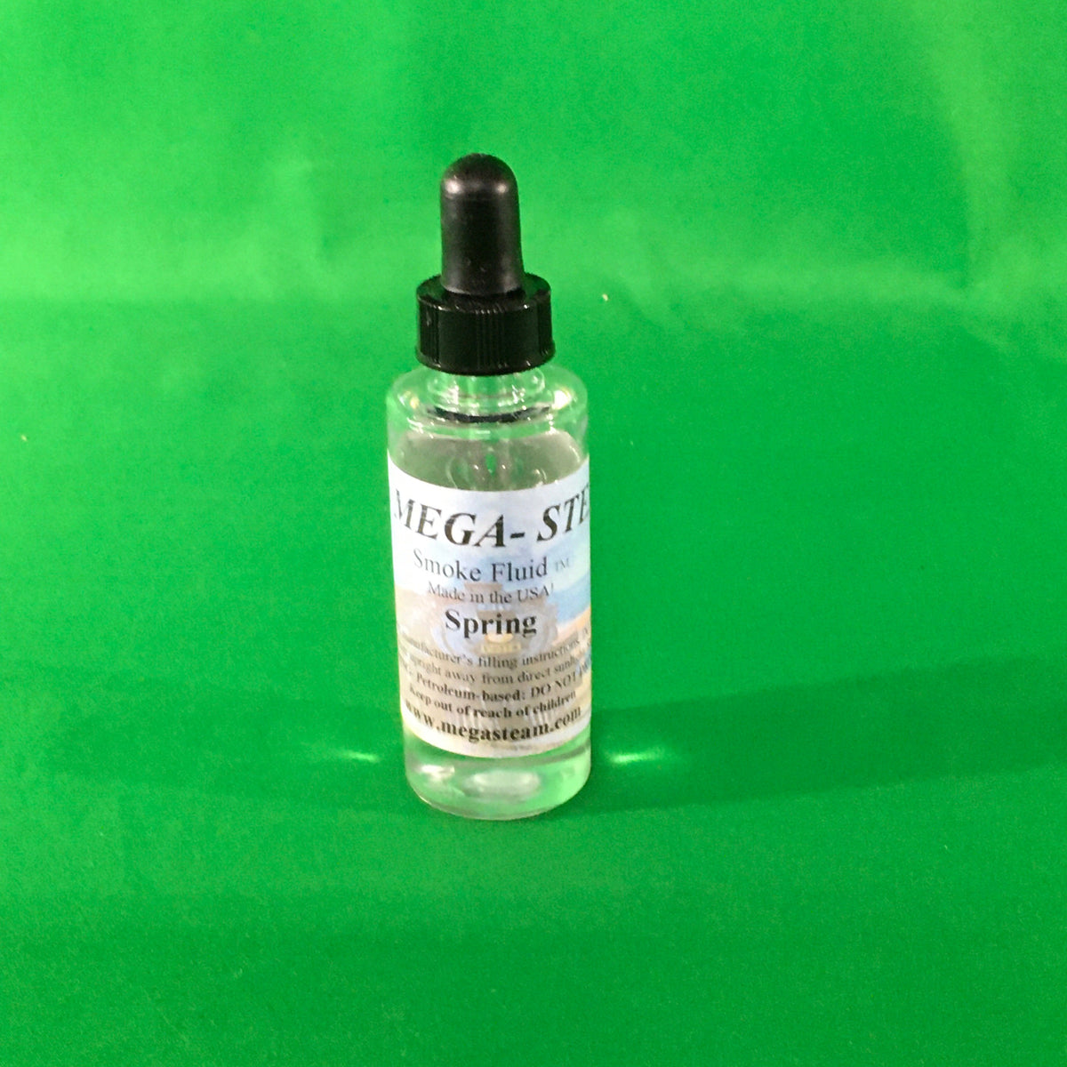 JT's Mega-Steam Spring smoke fluid bottle with dropper