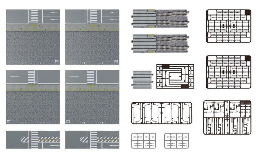 Kato 40-814 TV4 Unitram Street Track to Concrete Tie Expansion Set – N Scale