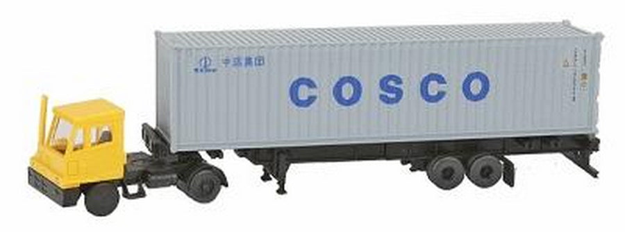 Kato 31-621 N Scale Yellow Yard Tractor with 40' COSCO Container & Chassis