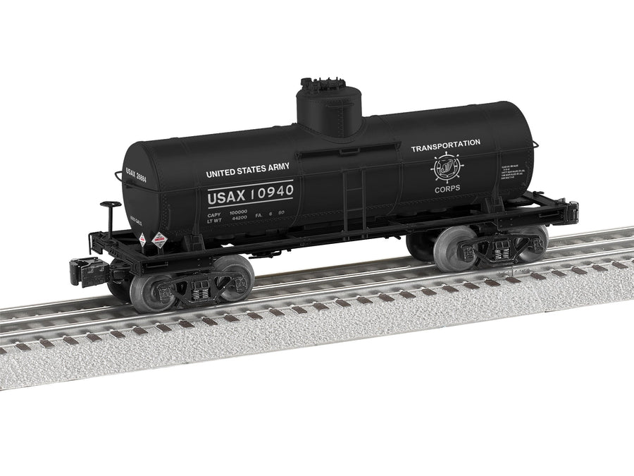 Lionel 2526260 United States Army 8000-gallon tank car USAX 10940, black Transportation Corps livery
