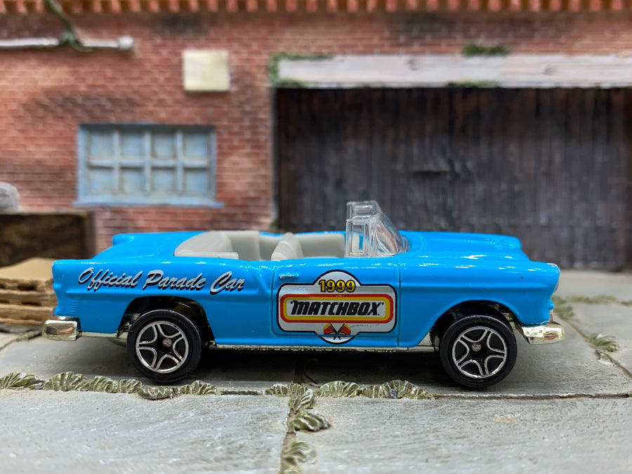 Matchbox 1955 Chevy Bel Air Convertible light blue loose diecast - gallery image 1 of 3