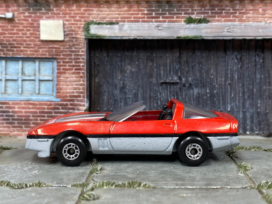 Matchbox 1984 Corvette in Red, Black and Gray, loose diecast car