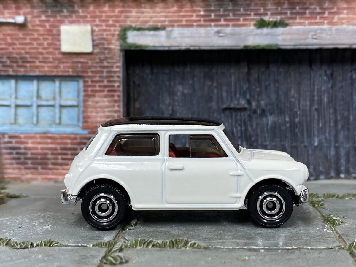 Matchbox Austin Mini Cooper in White and Black, loose diecast car