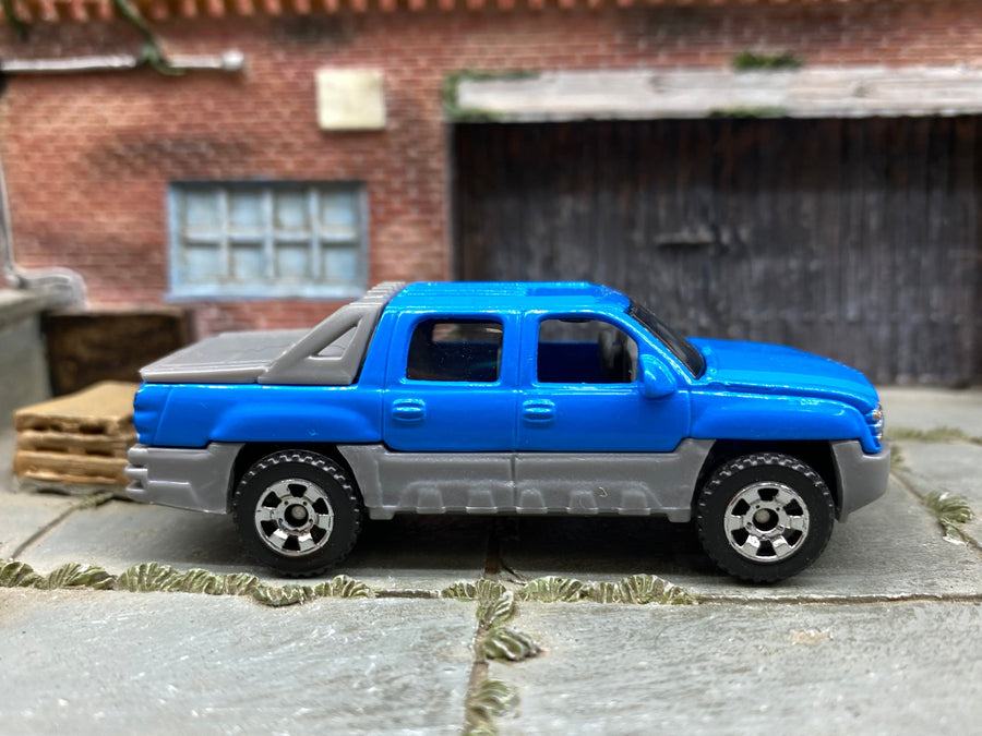 Matchbox Chevrolet Avalanche in Blue and Gray, loose diecast car