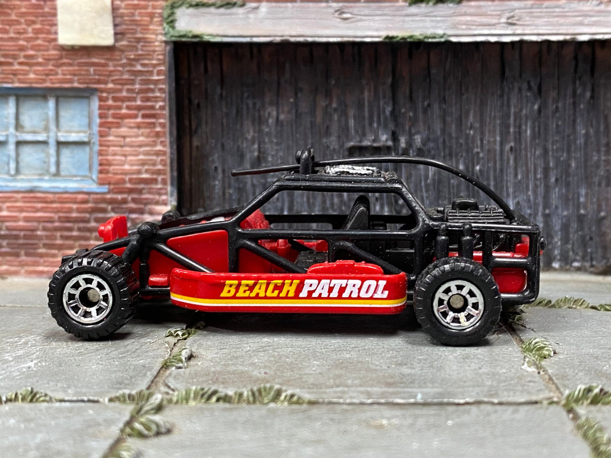 Matchbox Dune Buggy in Red and Black Beach Patrol, loose diecast car