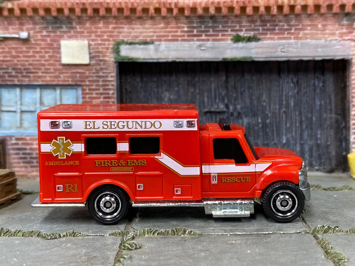 Matchbox International Ambulance in Red El Segundo, loose diecast car