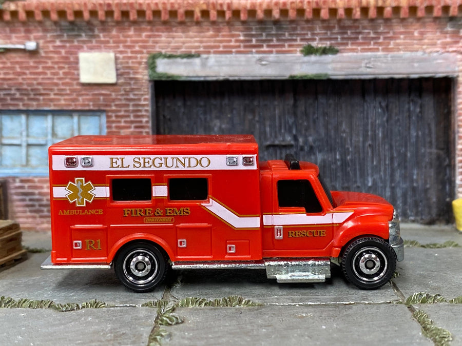 Matchbox International Ambulance in Red El Segundo, loose diecast car