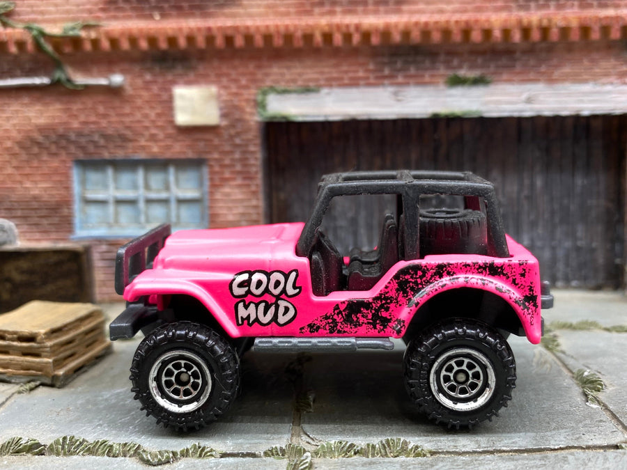 Matchbox Jeep CJ-7 4X4 in Pink Cool Mud, loose diecast car