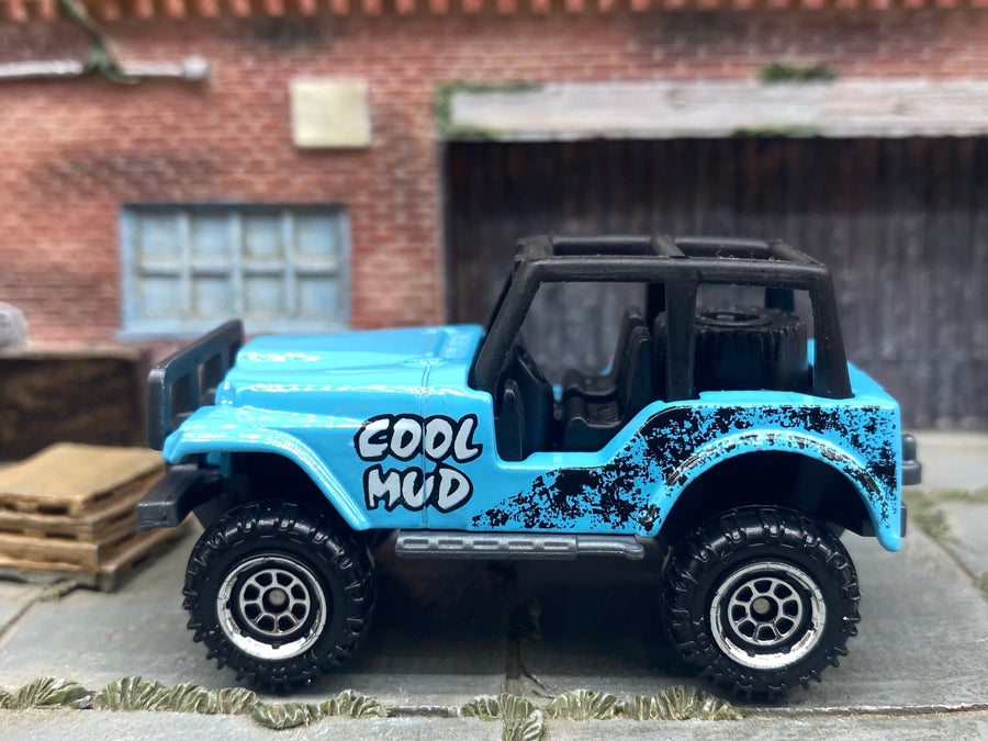 Matchbox Jeep CJ-7 4X4 in Blue Cool Mud, loose diecast car