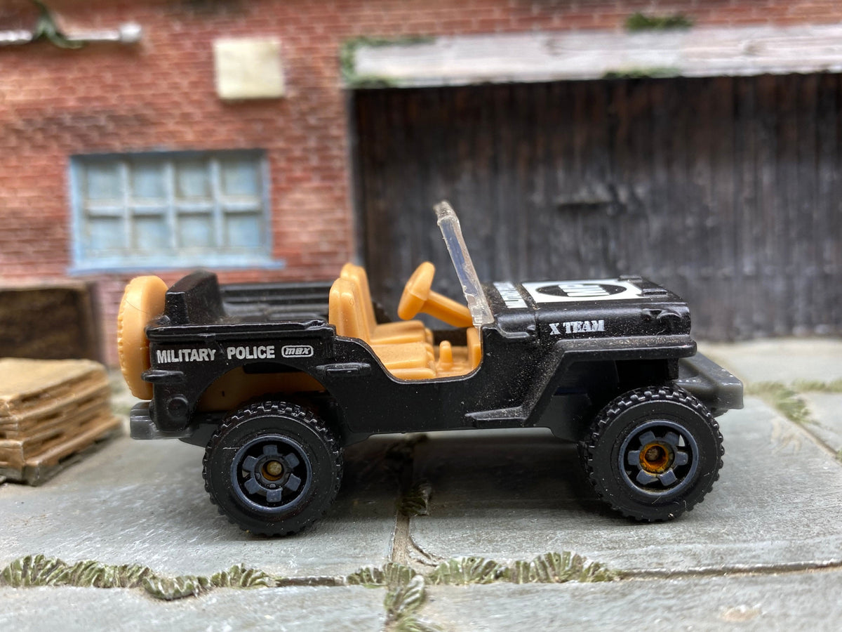 Matchbox Jeep Willys in Black and White MP Military Police, loose diecast car
