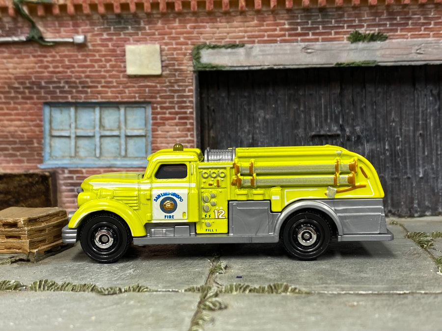 Matchbox MBX Recue Dasher in San Luis Obispo Green Fire Truck, loose diecast car
