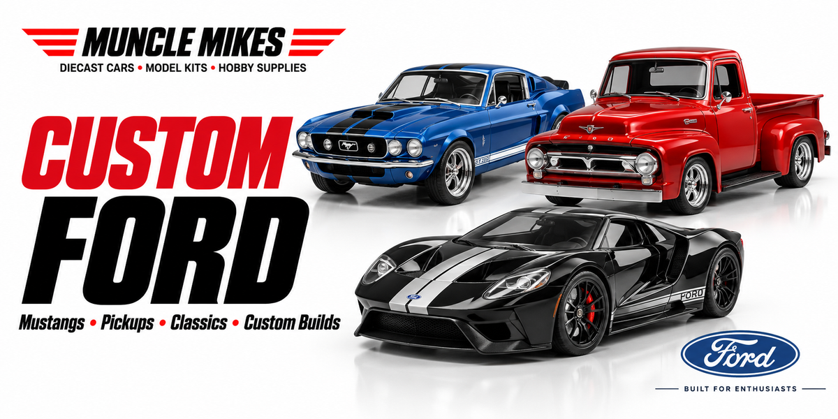 Muncle Mikes custom Ford collection artwork: Mustangs, Pickups, Classics, Custom Builds