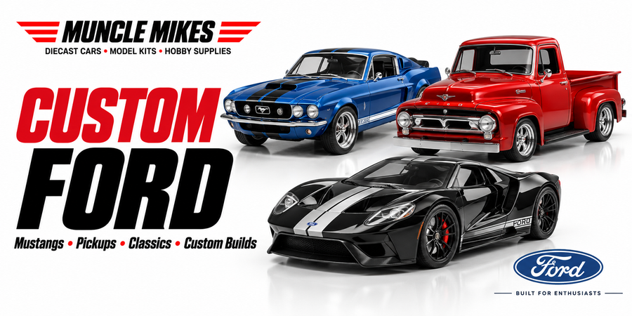 Muncle Mikes custom Ford collection artwork: Mustangs, Pickups, Classics, Custom Builds