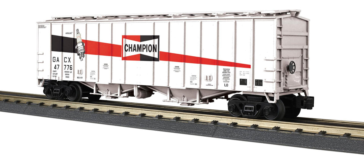 MTH 30-75764 O gauge Champion white Airslide hopper with red and black graphics