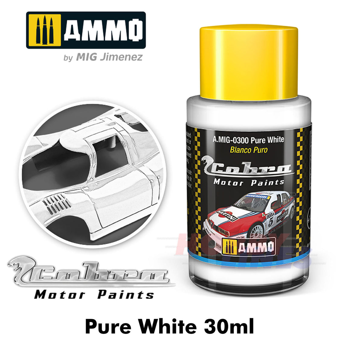 AMMO by Mig Jimenez A.MIG-0300 Cobra Motor Pure White 30 ml bottle