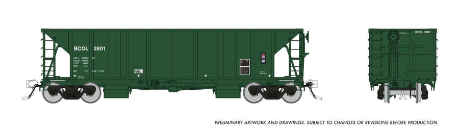 Rapido HO NSC Ballast Hopper BC Rail Early Single Car #2 – 158017A