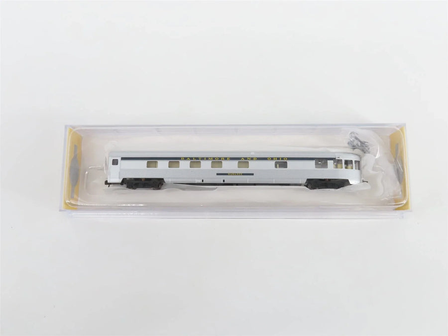 Bachmann N 85-Foot Observation Car with Lighted Interior - B&O Silver and Blue (14553) — exact product view
