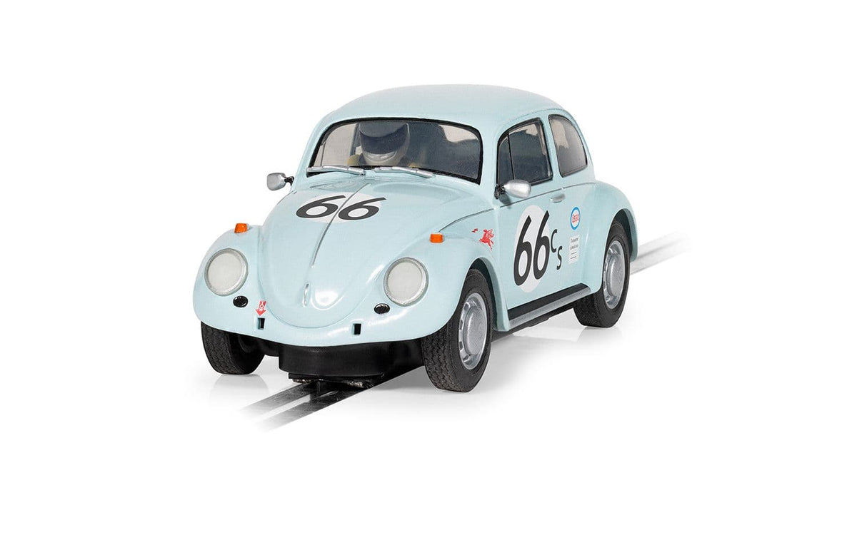 Scalextric C4498 Volkswagen Beetle Blue 66 slot car, front three-quarter view