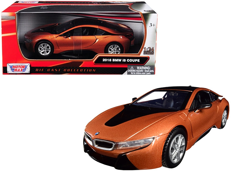 2018 BMW i8 Coupe Orange/Black – Motormax 1:24