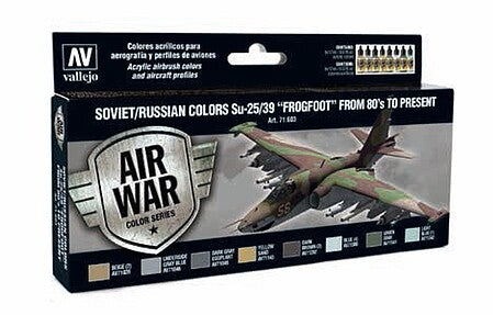 Vallejo Model Air Soviet/Russian Su-25 and Su-39 Frogfoot, 8-Color Set – 71.603