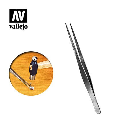 Vallejo Straight Tip Stainless Steel Tweezers 175 mm - T12008 - product image