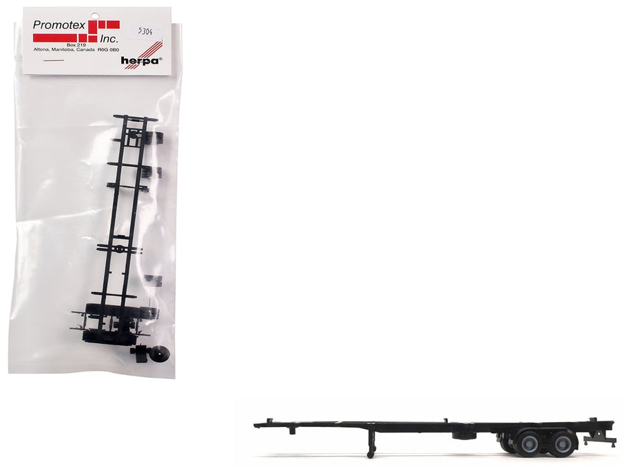 Promotex two axle 48 foot container trailer chassis 1:87 HO scale 005304BK, product image 2