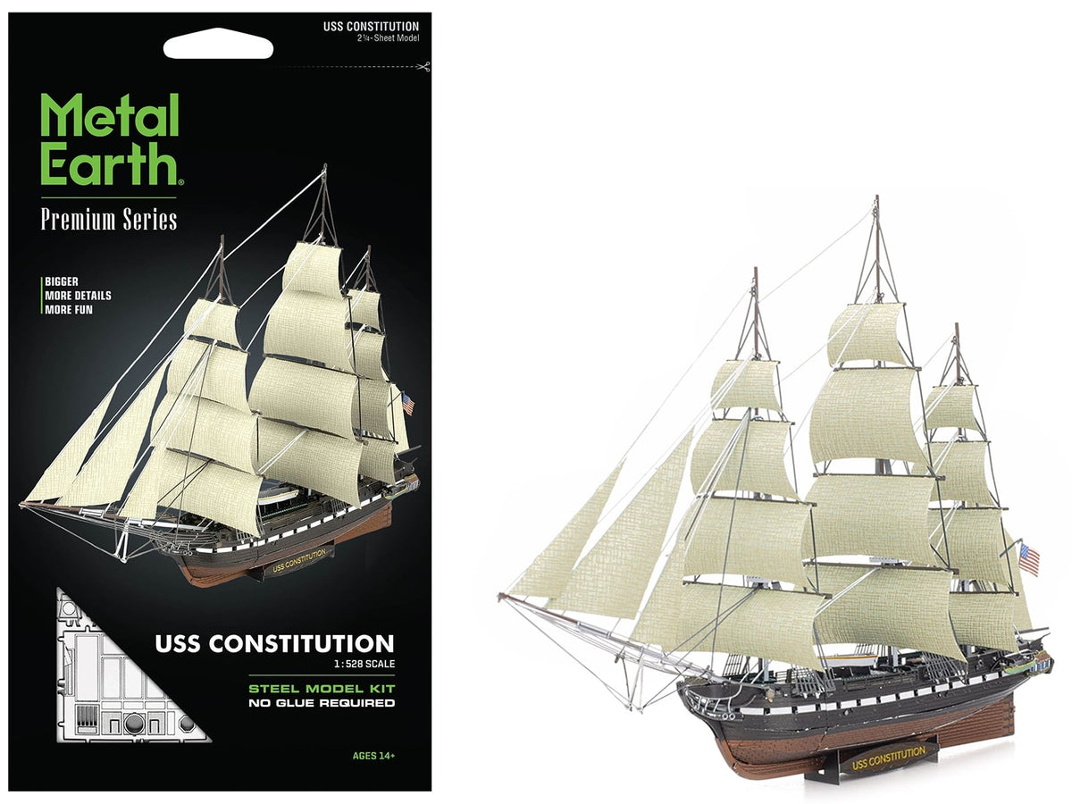 Metal Earth USS Constitution warship challenging steel model kit 1-PS2002, view 1