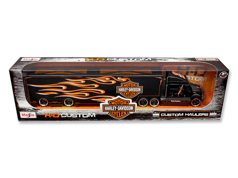 Harley-Davidson Custom Hauler and trailer, black, Maisto 1:64