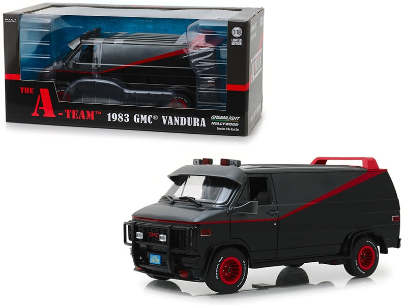 GreenLight 13521 standard 1983 GMC Vandura A-Team van in 1:18 scale