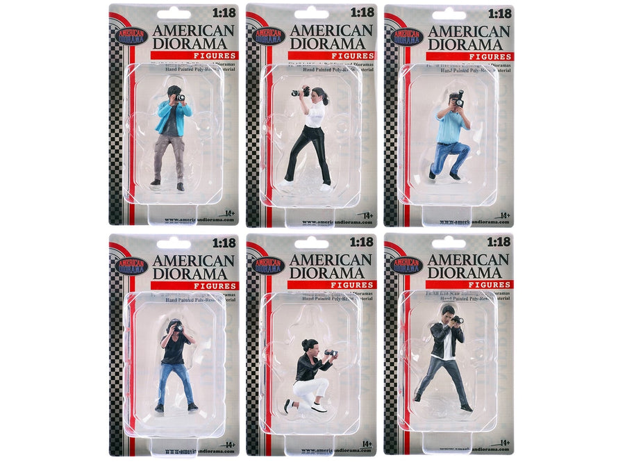"Photographers" 6 piece Figure Set for 1/18 Scale Models by American Diorama image 2