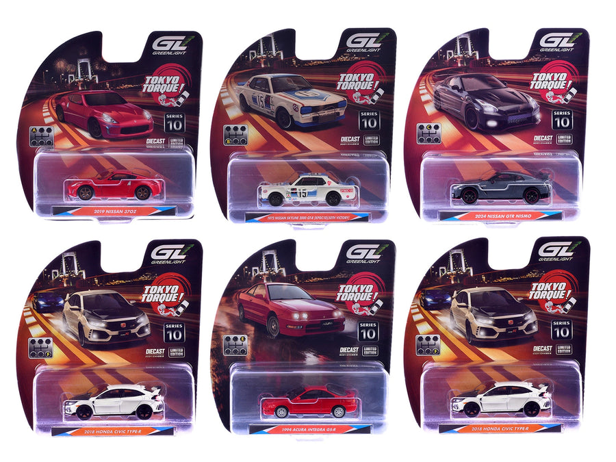 GreenLight Tokyo Torque Series 10 six-car assortment, item 235110SET